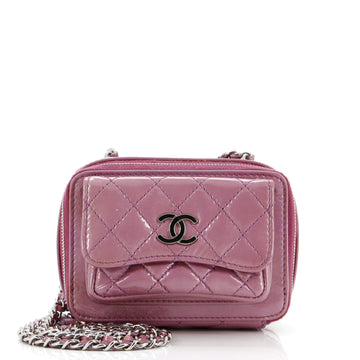 Chanel Pocket Box Camera Case Quilted Patent Mini