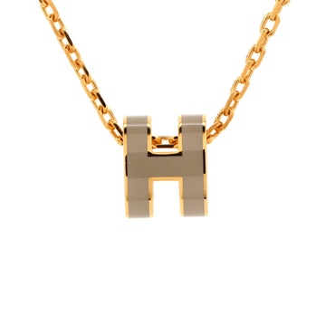 Hermes Pop H Pendant Chain Necklace Metal and Enamel Mini