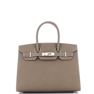 Hermes Birkin Sellier Bag Grey Epsom with Palladium Hardware 30