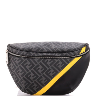 Fendi Zip Belt Bag Zucca Coated Canvas and Leather