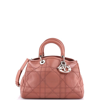 Christian Dior Granville Satchel Cannage Quilt Leather Small