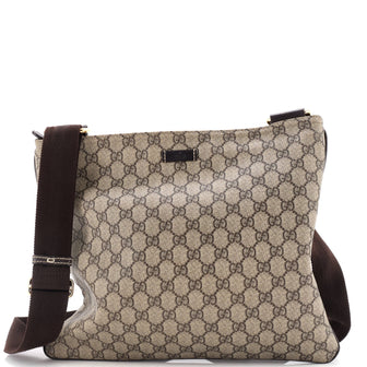 Gucci Zip Top Messenger Bag GG Coated Canvas Large