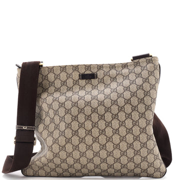 Gucci Zip Top Messenger Bag GG Coated Canvas Large