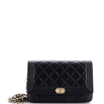 Chanel Boy Wallet on Chain Quilted Lambskin