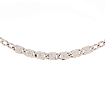 Versace Logo Letters Tile Chain Link Necklace Metal