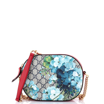 Gucci Chain Crossbody Bag Blooms Print GG Coated Canvas Mini