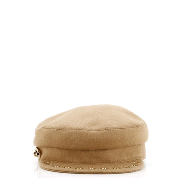 Hermes Vauban Cap Grommet Embellished Wool