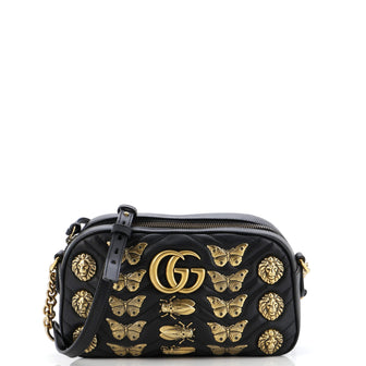Gucci GG Marmont Shoulder Bag Embellished Matelasse Leather Small
