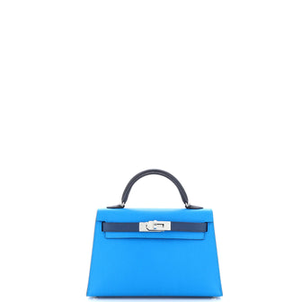 Hermes Kelly Mini II Bag Tricolor Epsom with Palladium Hardware 20