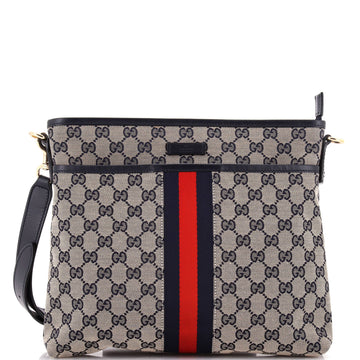 Gucci Front Pocket Web Messenger GG Canvas Small