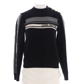 Louis Vuitton Women's Intarsia Signature Crewneck Sweater Cashmere