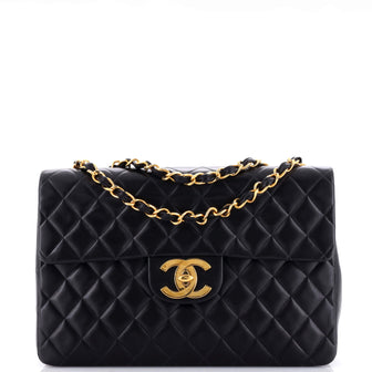 Chanel Vintage Classic Single Flap Bag Quilted Lambskin Maxi