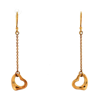 Tiffany & Co. Elsa Peretti Open Heart Drop Earrings 18K Yellow Gold