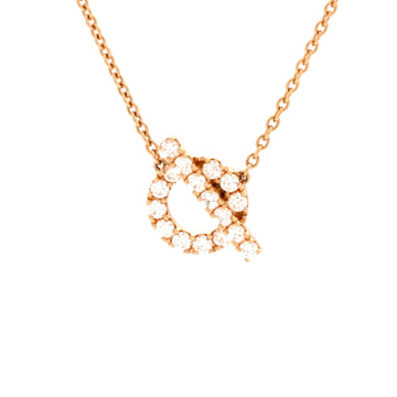 Hermes Finesse Pendant Necklace 18K Rose Gold and Diamonds