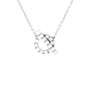 Hermes Finesse Pendant Necklace 18K White Gold and Diamonds