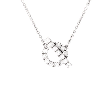 Hermes Finesse Pendant Necklace 18K White Gold and Diamonds