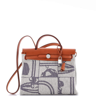 Hermes Herbag Zip Relief Brides de Gala Toile and Leather 31