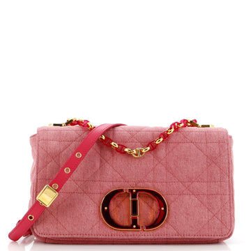 Christian Dior Caro Bag Macrocannage Quilt Denim Medium