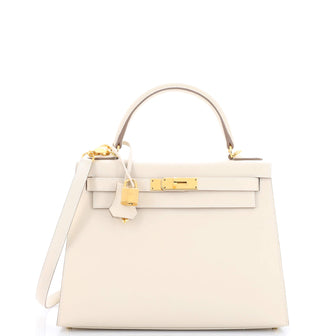 Hermes Kelly Handbag Light Epsom with Gold Hardware 28