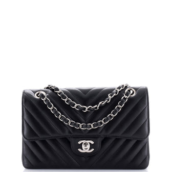 Chanel Classic Double Flap Bag Chevron Lambskin Small