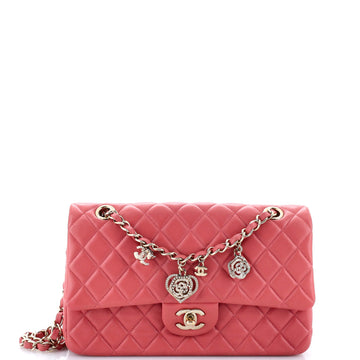 Chanel Valentine Crystal Hearts Flap Bag Quilted Lambskin Medium