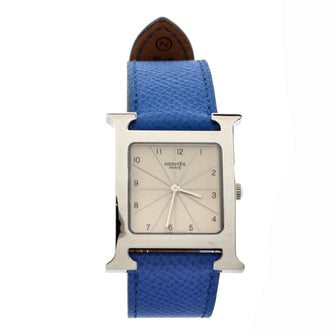 Hermes Heure H Quartz Watch Plated Metal and Leather 26