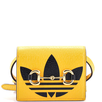 Gucci x adidas Horsebit Flap Card Case on Strap Leather