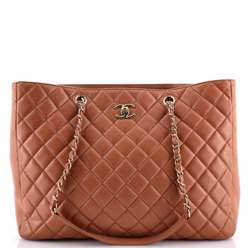 Chanel Open Shopping Tote Quilted Lambskin Large