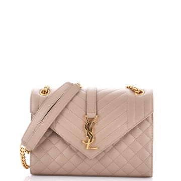 Saint Laurent Classic Monogram Envelope Satchel Mixed Matelasse Leather Medium