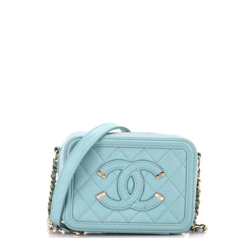 Chanel Filigree Vanity Clutch with Chain Quilted Caviar Mini