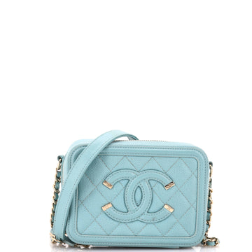 Chanel Filigree Vanity Clutch with Chain Quilted Caviar Mini