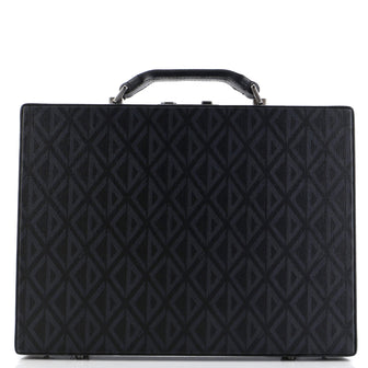 Christian Dior Lock Briefcase CD Diamond Coated Canvas