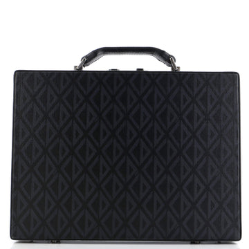 Christian Dior Lock Briefcase CD Diamond Coated Canvas