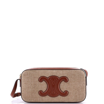 Celine Cuir Triomphe Camera Shoulder Bag Canvas and Leather Small