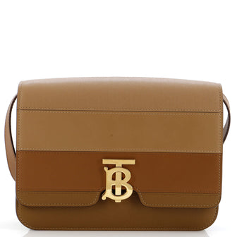 Burberry TB Flap Bag Panelled Leather Medium
