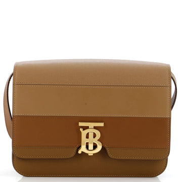 Burberry TB Flap Bag Panelled Leather Medium