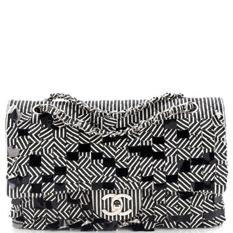 Chanel Classic Double Flap Bag Paillettes Embellished Quilted Canvas Medium