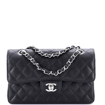 Chanel Classic Double Flap Bag Quilted Caviar Small