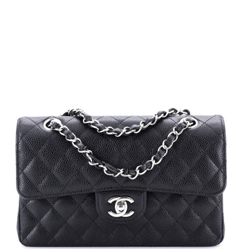 Chanel Classic Double Flap Bag Quilted Caviar Small