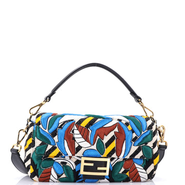 Fendi Baguette NM Bag Beaded and Embroidered Fabric Medium