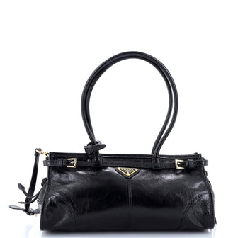 Prada Belted Convertible Shoulder Bag Vitello Shine Medium