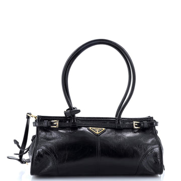 Prada Belted Convertible Shoulder Bag Vitello Shine Medium