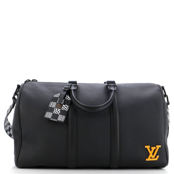 Louis Vuitton Keepall Bandouliere Bag Leather with Limited Edition Distorted Damier 40