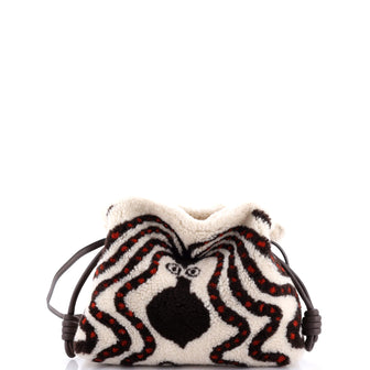 Loewe x Bernard Leach Flamenco Knot Clutch Printed Shearling Small