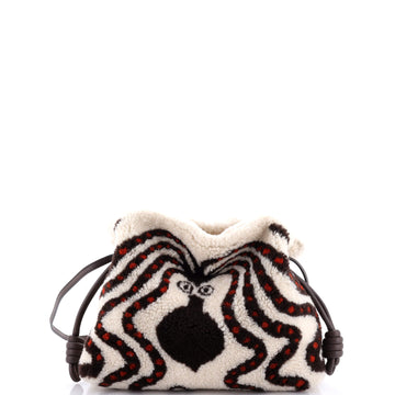 Loewe x Bernard Leach Flamenco Knot Clutch Printed Shearling Small