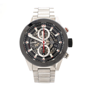 Tag Heuer Carrera Calibre Heuer 01 Skeleton Chronograph Automatic Watch Stainless Steel and Ceramic 43