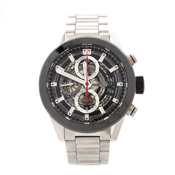 Tag Heuer Carrera Calibre Heuer 01 Skeleton Chronograph Automatic Watch Stainless Steel and Ceramic 43