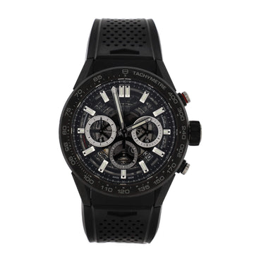 Tag Heuer Carrera Calibre Heuer 02 Skeleton Chronograph Automatic Watch Carbon and Rubber 45