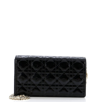 Christian Dior Lady Dior Clutch on Chain Cannage Quilt Patent