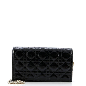 Christian Dior Lady Dior Clutch on Chain Cannage Quilt Patent